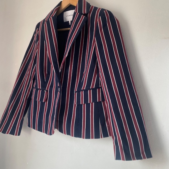 Frame 0 Striped Shrunken Blazer - Picture 8 of 14